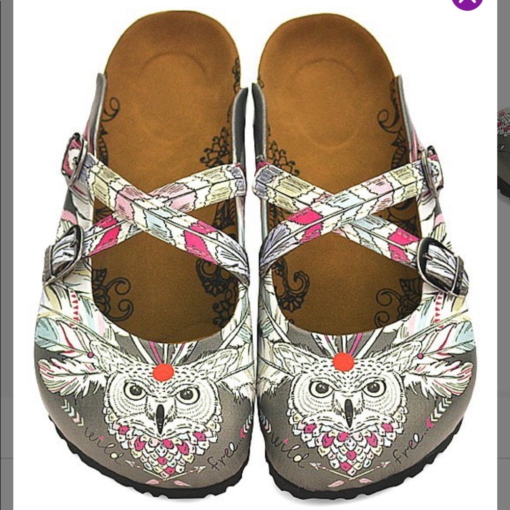 Calceo-Owl Wild free cross-strap mule- fits like Birkenstock boxed EU 35 -6-NWT - Picture 1 of 11